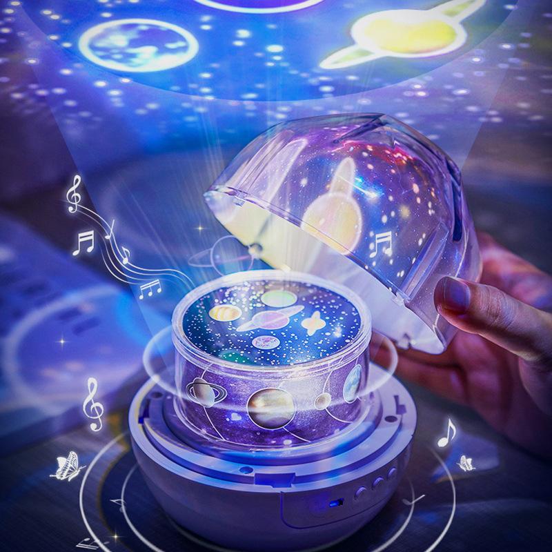 cross-border creative gift girl bedroom romantic atmosphere small night lamp led starry sky bluetooth starry sky projector