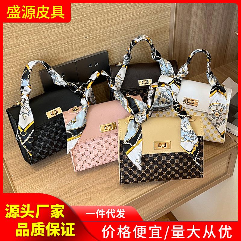 2023ladies handbag fresh sweet crossbody bag summer foreign trade bag women's bag pattern cloth kelly bag