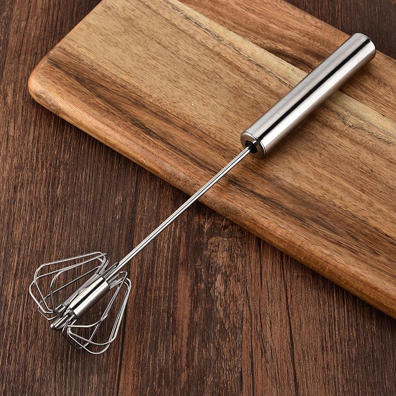stainless steel semi-automatic egg beater rotating egg beater household hand push style stirrer