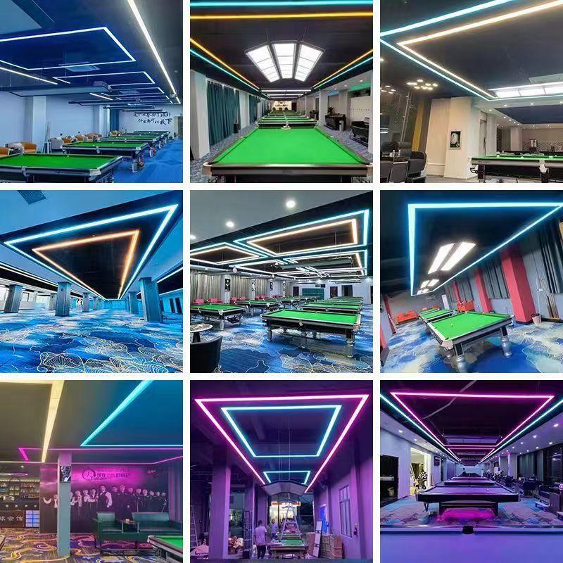 billiard hall ambience light customized ice blue light gold yellow light seamless spliging led strip light billiard room ambience light Item Picture