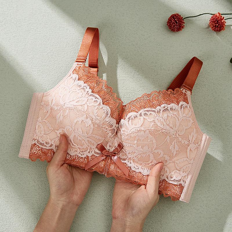 women's underwear with small breasts and large thick cups non-rimless latex adjustable bra push up collection breast bra