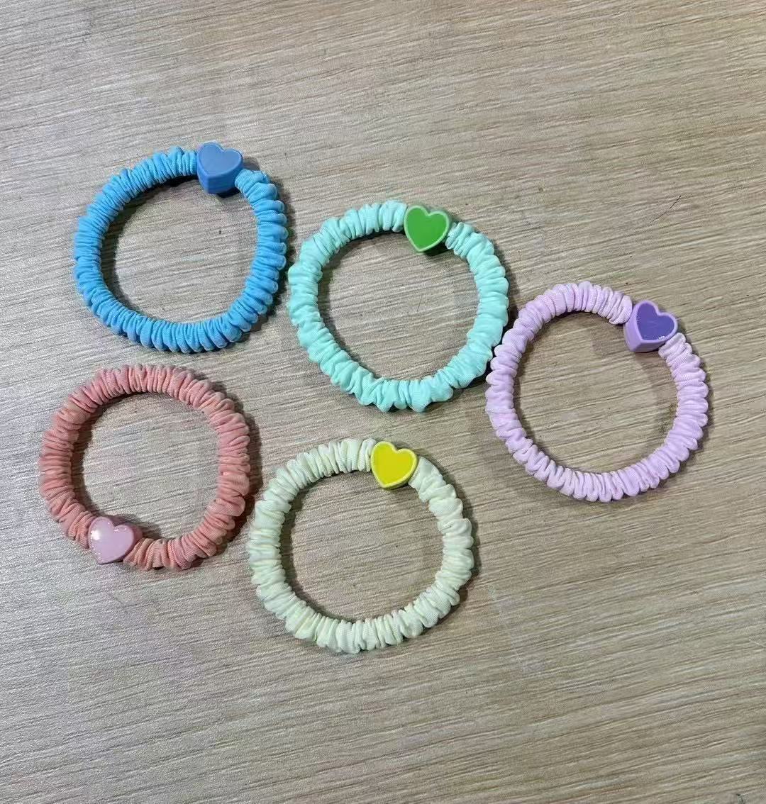 儿童发圈简约彩色编织皮筋高弹力女童丸子头马尾头绳小女扎头发绳