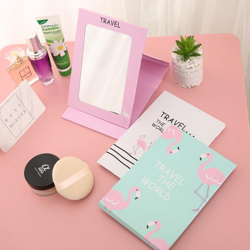 Cartoon Folding Makeup Mirror Portable Cartoon Dormitory Paper Mirror