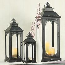 factory direct sales european retro hollow storm lantern crafts decoration iron glass metal candlestick storm light storm lantern