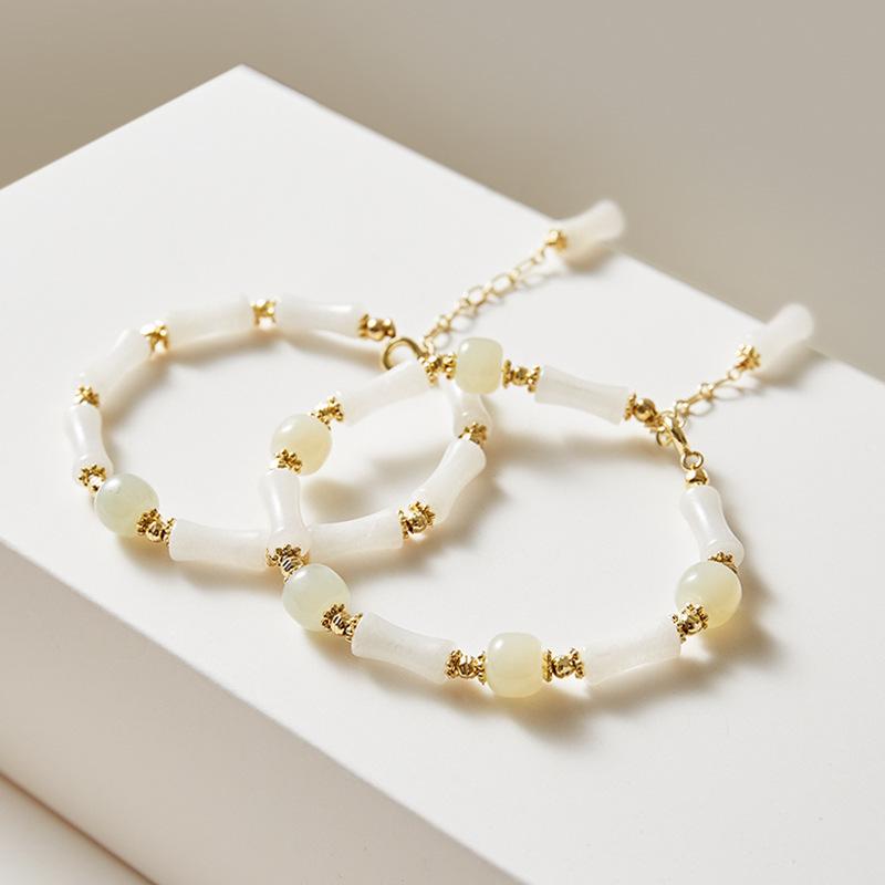 natural hetian jade bracelet for girls ins new chinese style chinese style national fashion bracelet
