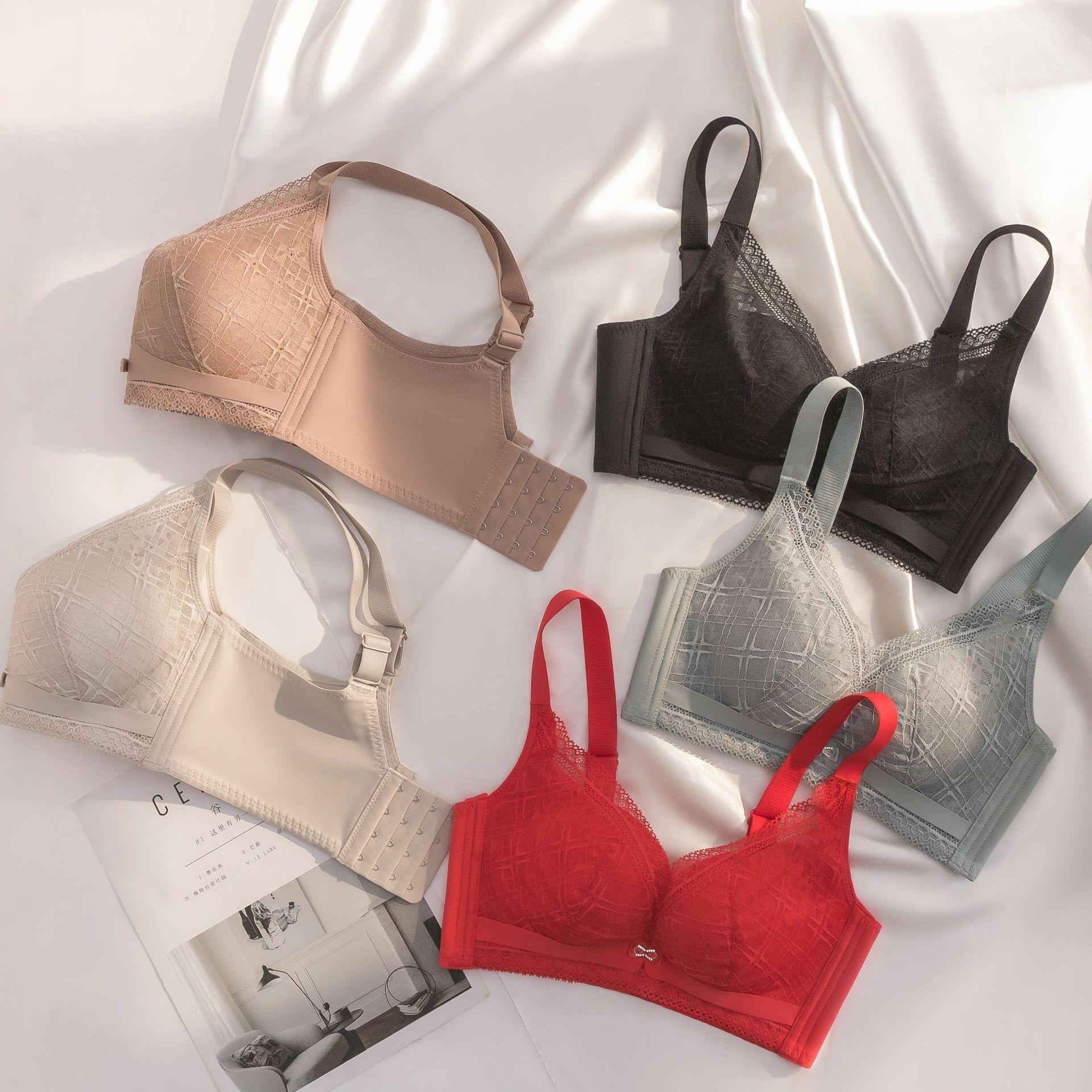 Latex Underwear Women's Wireless Small Breasts Push up Bra Adjustable Bra Set Lace Underwear Underwear Women's Suit