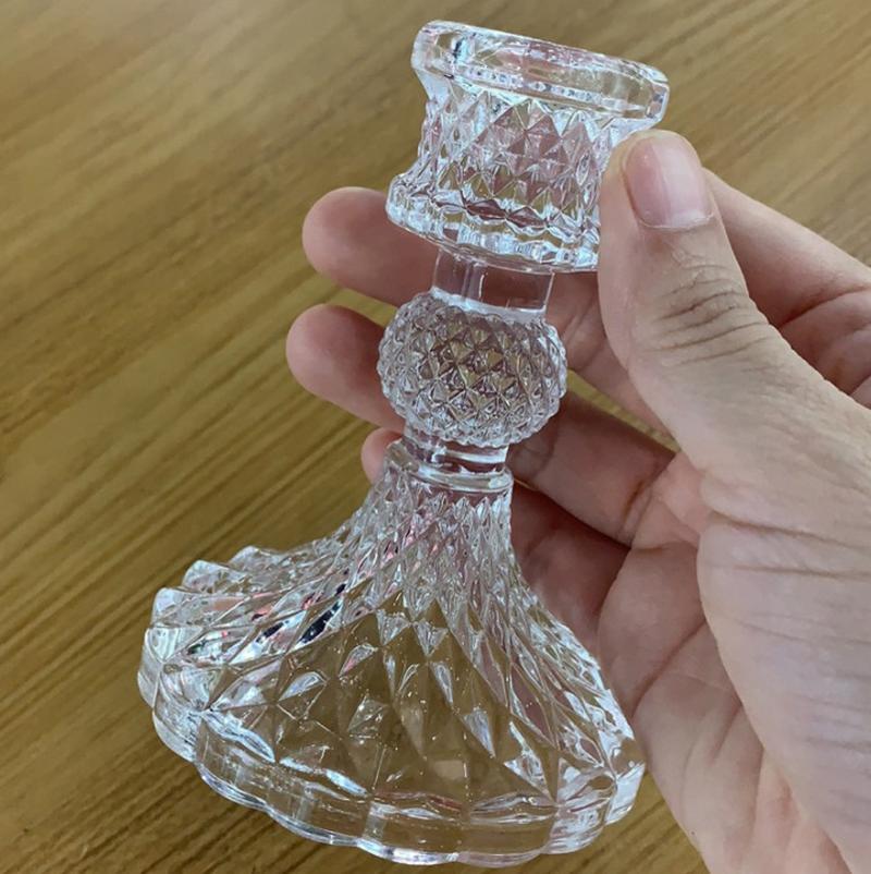 Glass Diamonds Candlestick Dining Table Pole Candle Candlestick