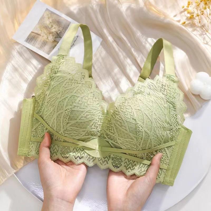 Non-Magnetic Underwear Women's Thin Push up Small Size Traceless Ventilation Breast Holding Anti-Sagging Wireless Adjustable Bra