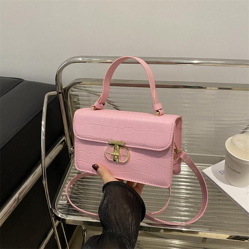 high-end trendy stone pattern lady bags bag fashion handbag 2024 new small square bag trendy one-shoulder crossbody bag