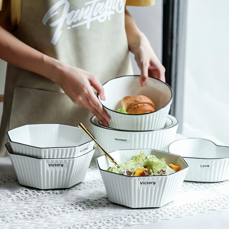 nordic dishware set household ceramic bowl and chopsticks personalized ins creative dinner plate large size