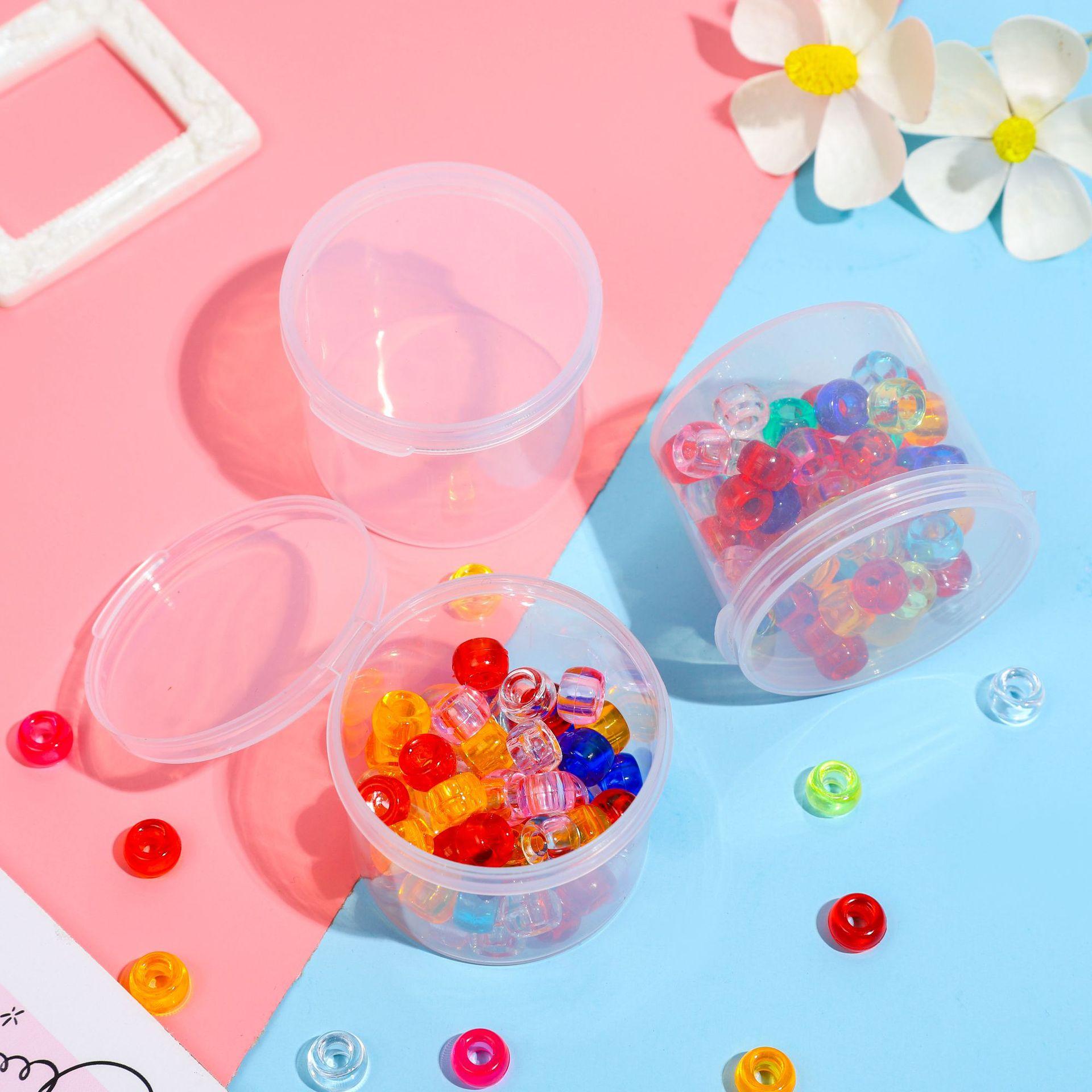 round box tool box spare parts thumb puff jewelry storage box transparent plastic box sample box small round box