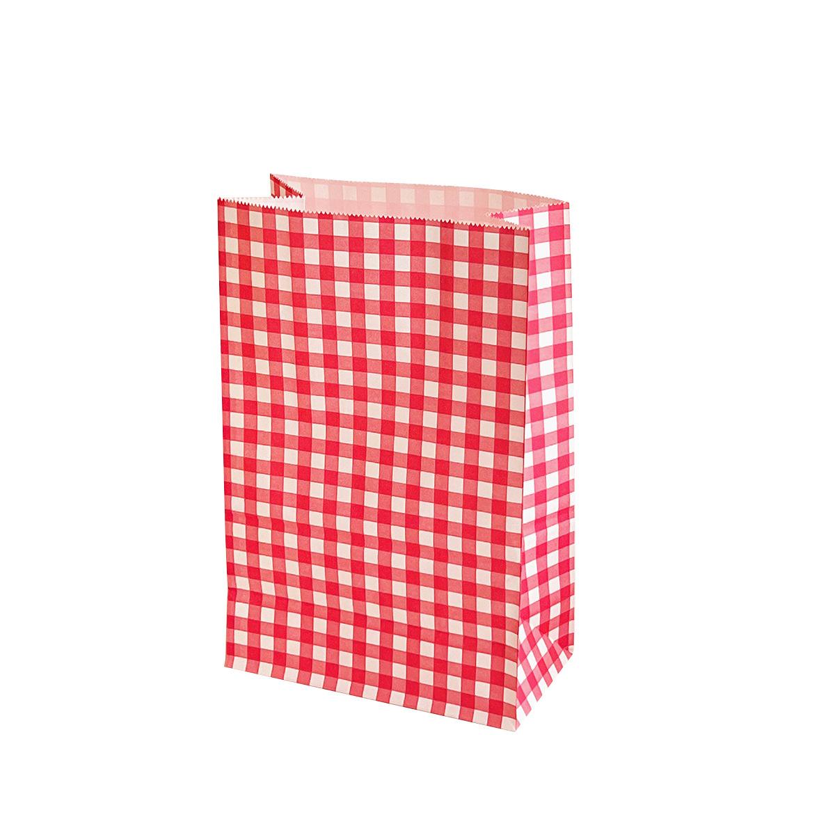 ins korean style colorful plaid kraft paper bag gift packaging small gift paper bag cute storage organize the bag tide Item Picture
