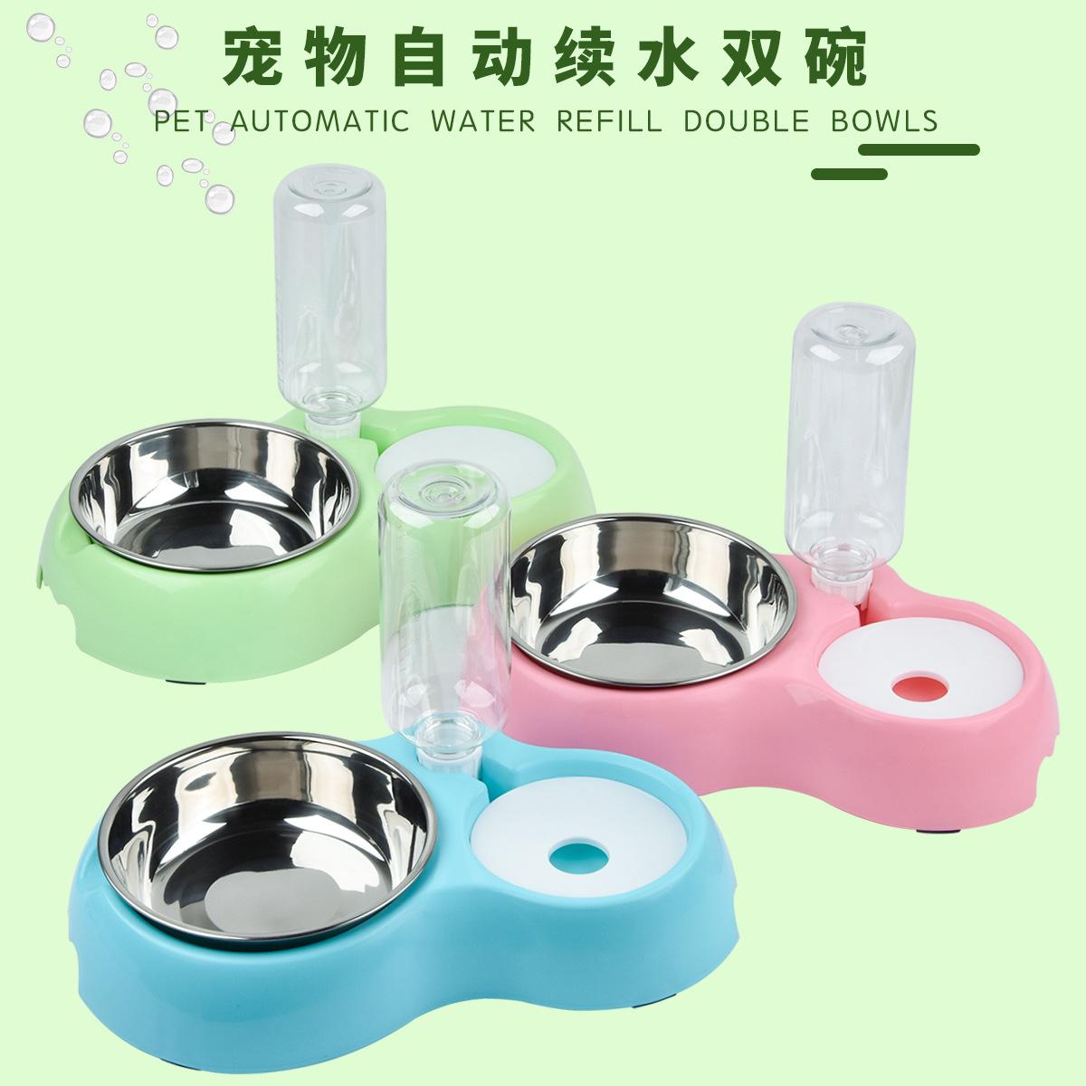 customized automatic renewal water bowl pet bowl dual-purpose dog bowl cat bowl cat dog water bowl pet rice basin pet tableware
