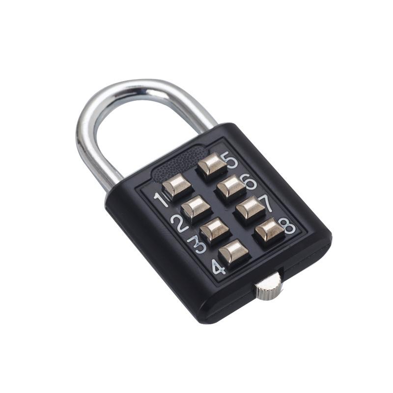 eight-bit button fixed password lock elderly blind gym wardrobe toolbox padlock with password required