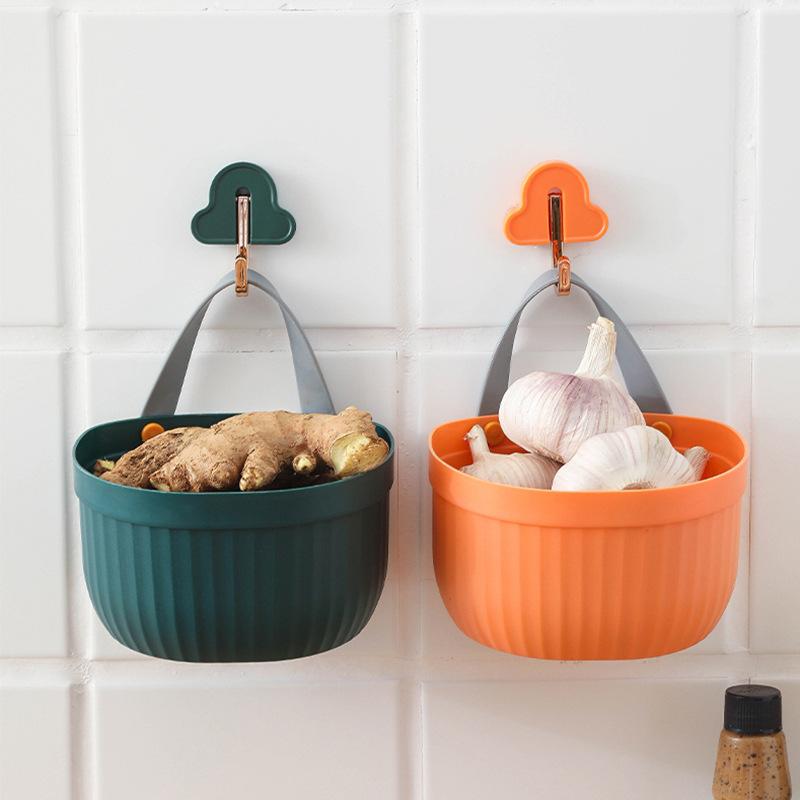 onion, ginger and garlic storage basket kitchen onion and garlic head wall hanging storage basket ginger and garlic storage box wall hanging vegetable basket