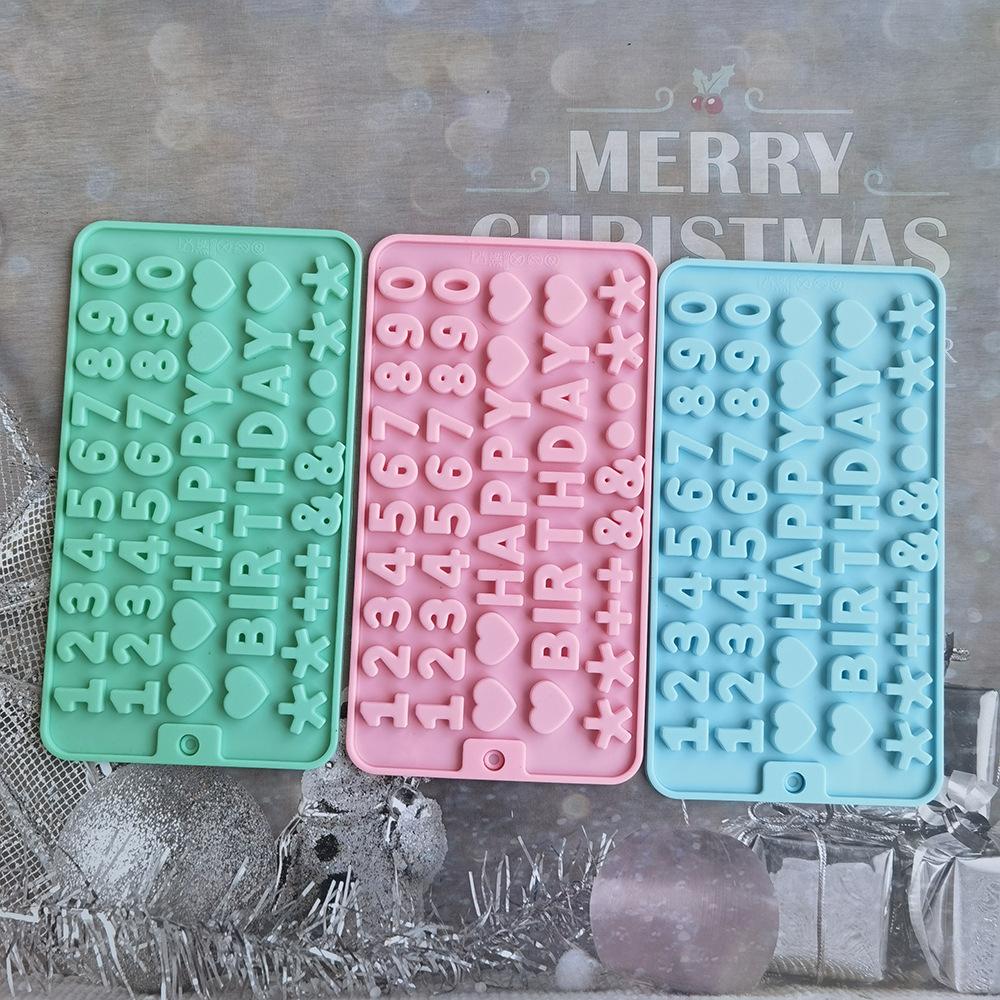 Silicone Digital Chocolate Cake Mold Non-Stick Silicone Jelly Candy Mold 3D Mold DIY