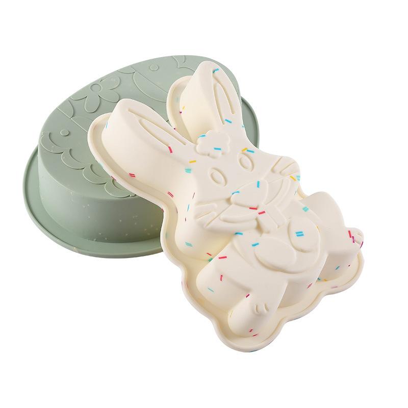 Silicone Easter Egg Dinosaur Egg Rabbit Cake Plate Macaron Color DIY Baking Tool Cake Mold Item Picture