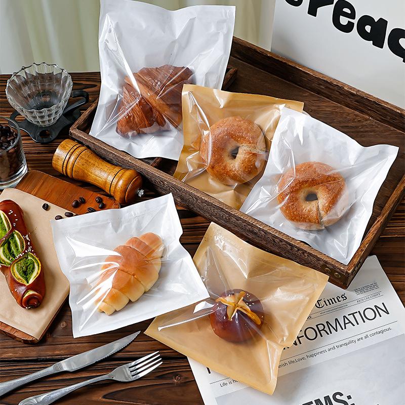toast bread packaging bag baking sandwich oil-proof disposable paper bag donut horn bread bag machine seal