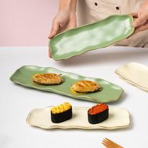 hotel supplies dinner plate ceramic tableware rectangular sushi plate set irregular curved nest plate