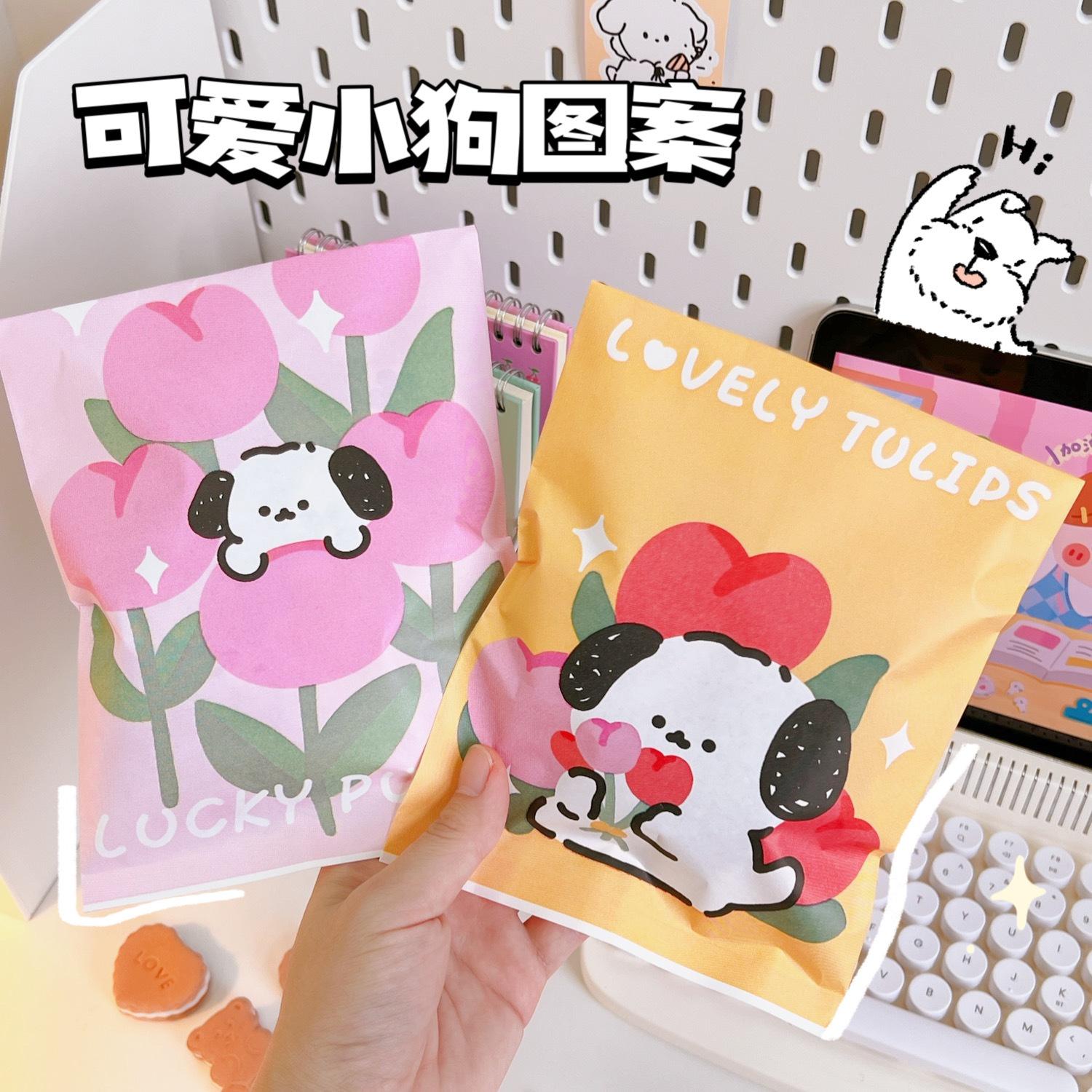 cute cartoon jelly dog paper storage mini paper bag tulip dog packaging bag decoration gift bag cute
