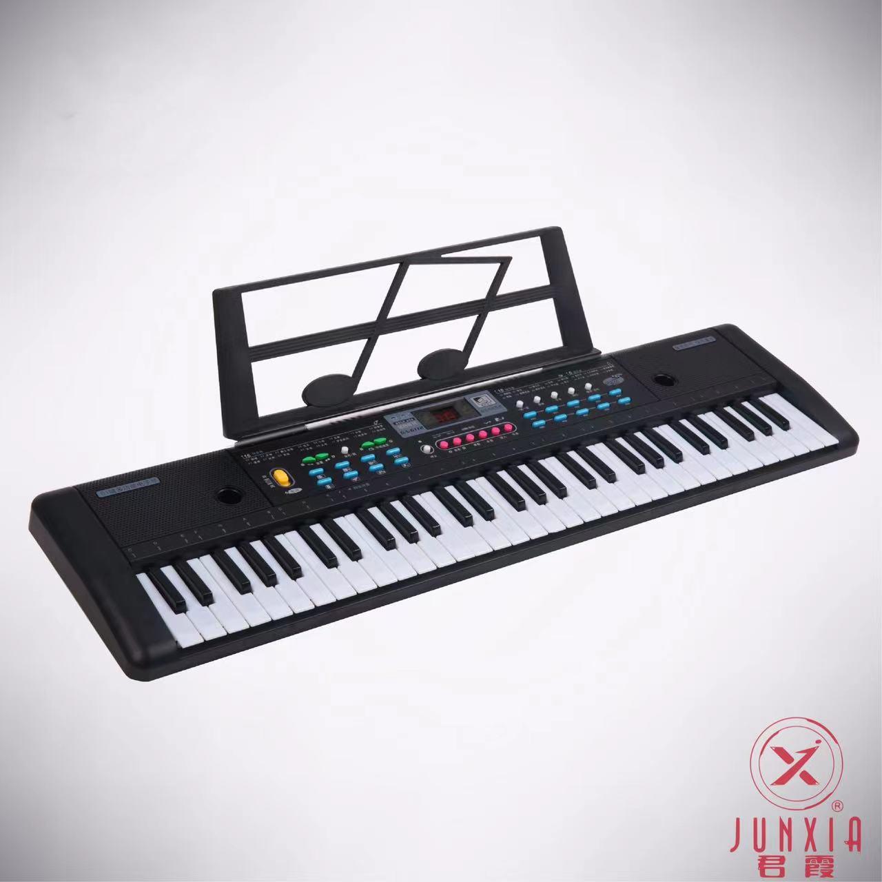 junxia chinese version 61 key children's music electronic keyboard puzzle little piano pattern with microphone children's electronic keyboard electronic keyboard wholesale