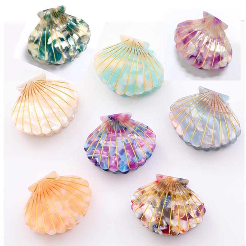 niche shell barrettes wholesale japanese style simple back head updo hair claw cellulose acetate sheet fresh south korea hair accessories