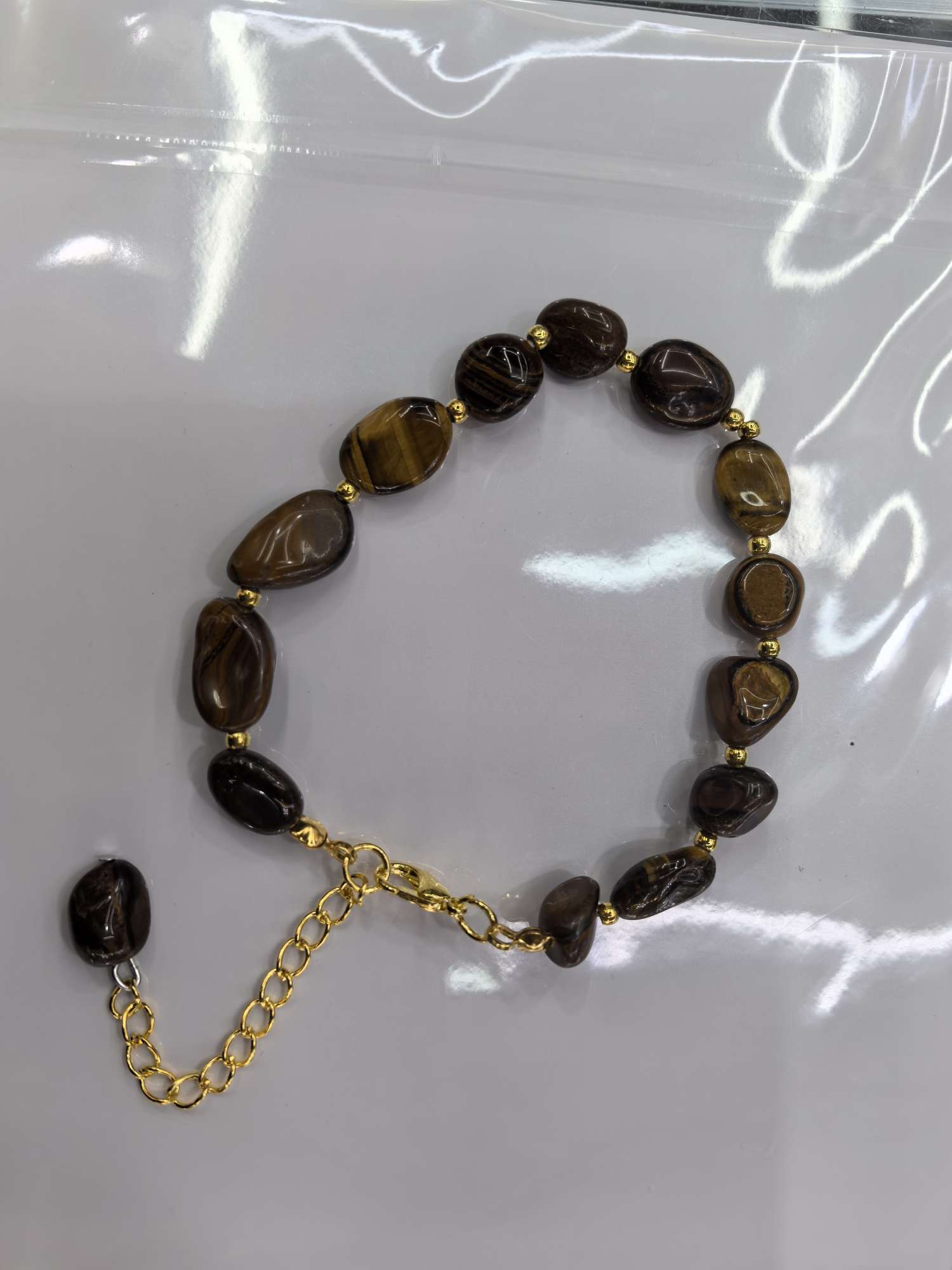 水晶弹簧手链 高级饰品 天然石虎眼手链 时尚手饰 精致手链 手工打造 独特设计