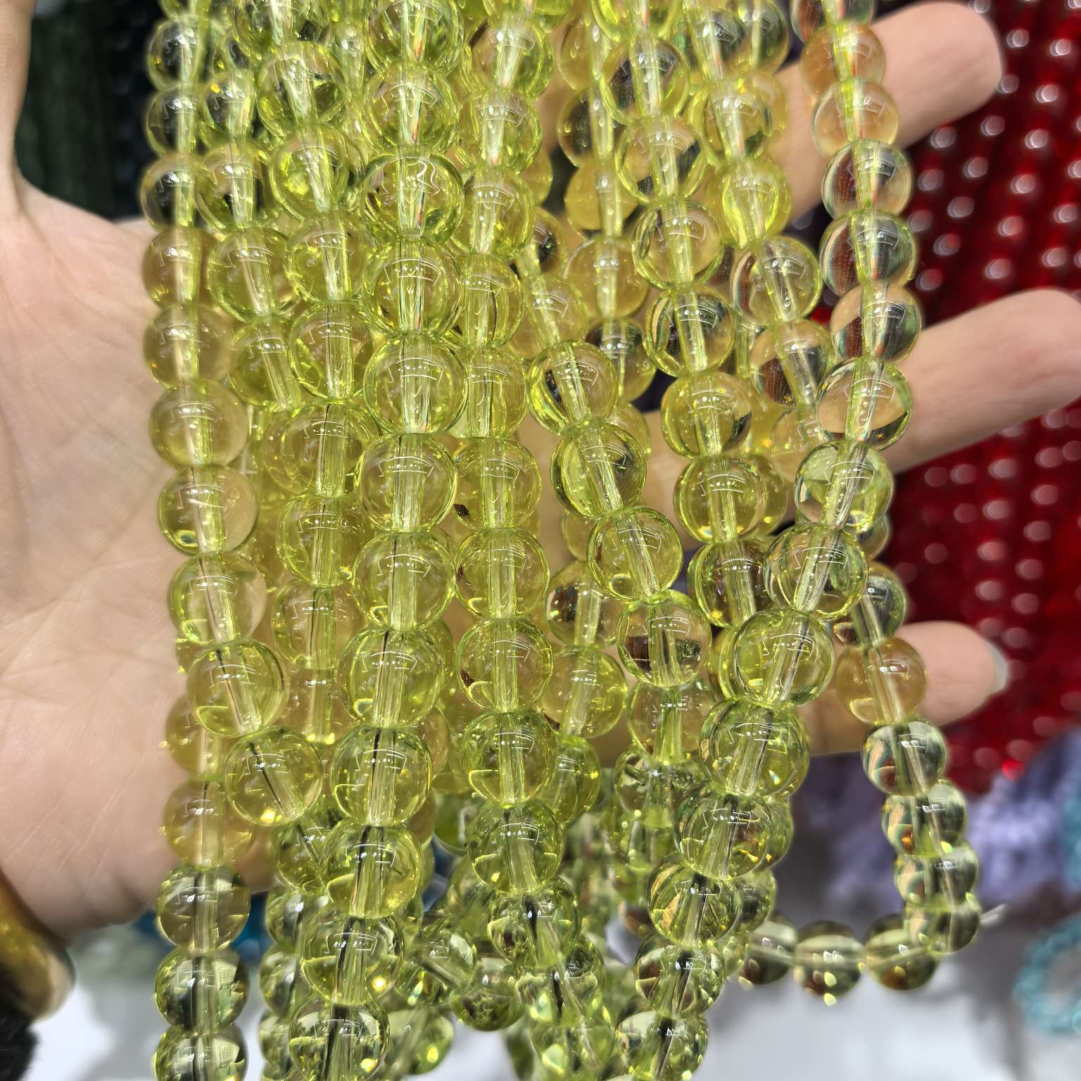 Factory direct supply of 10mm transparent glass round beads, ice-transparent glass loose beads, DIY handcrafted bracelet and necklace material glass beads detail image 2