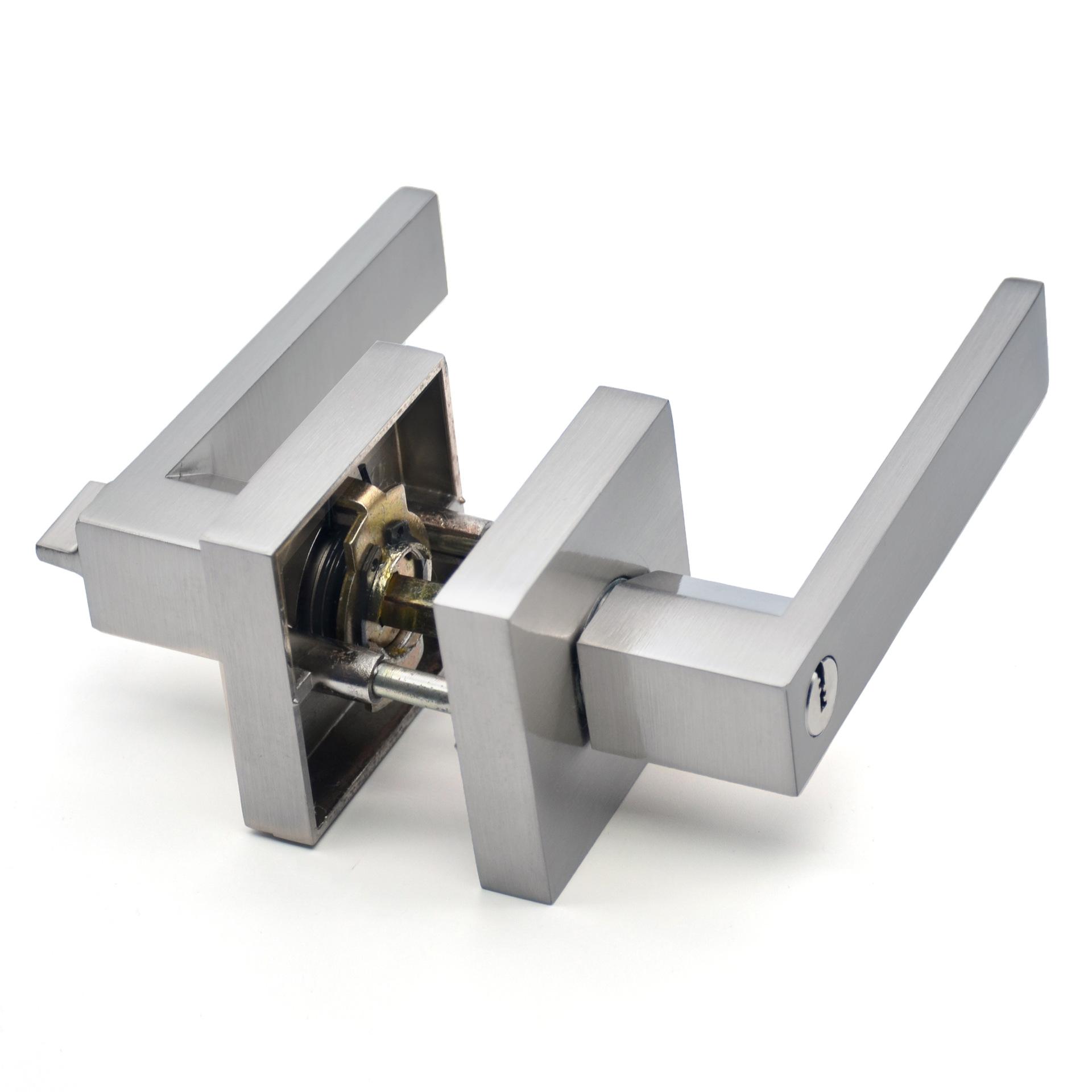 doorknob protector aluminum alloy handle lock square room wooden door handle lock simple heavy american three-pole lock Specification drawing