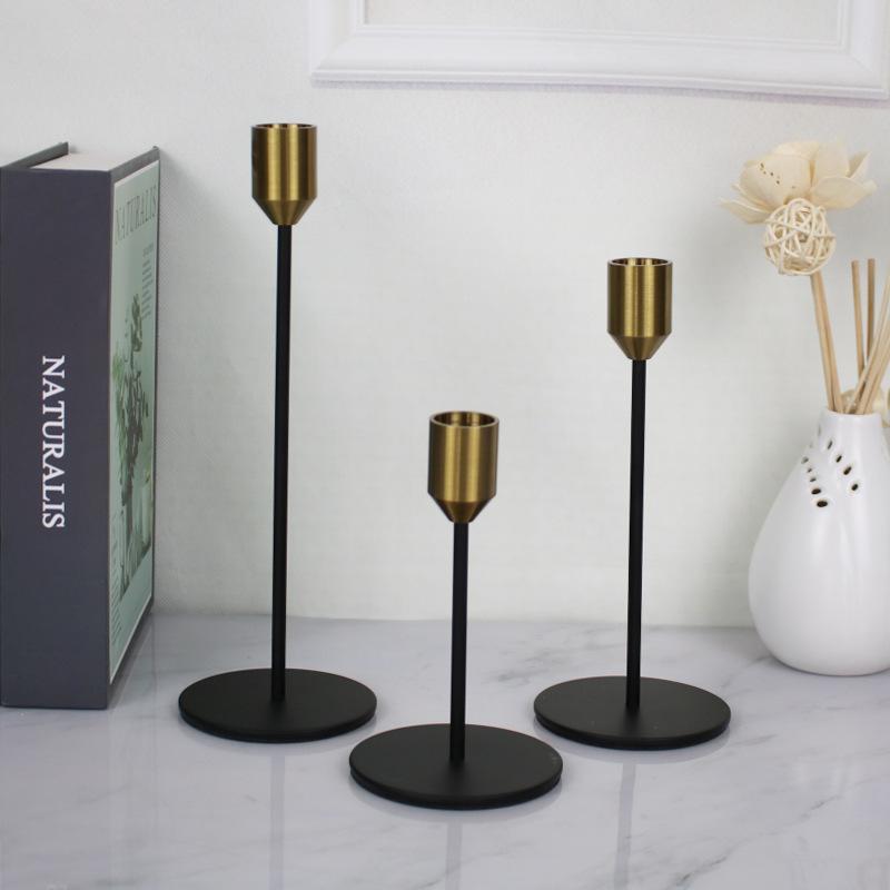 cross-border european alloy small candlestick light luxury metal candlestick decoration candlelight dinner candle holder crafts manufacturer