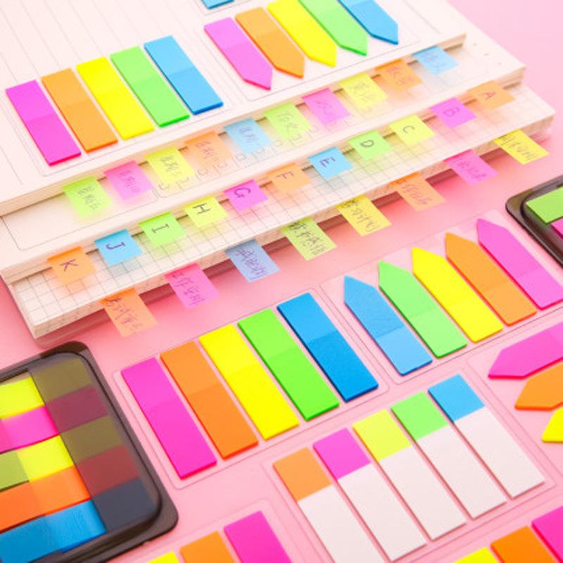 color pet fluorescent sticky notes note sticker student office mark bookmark indication sticky note notes index stickers wholesale