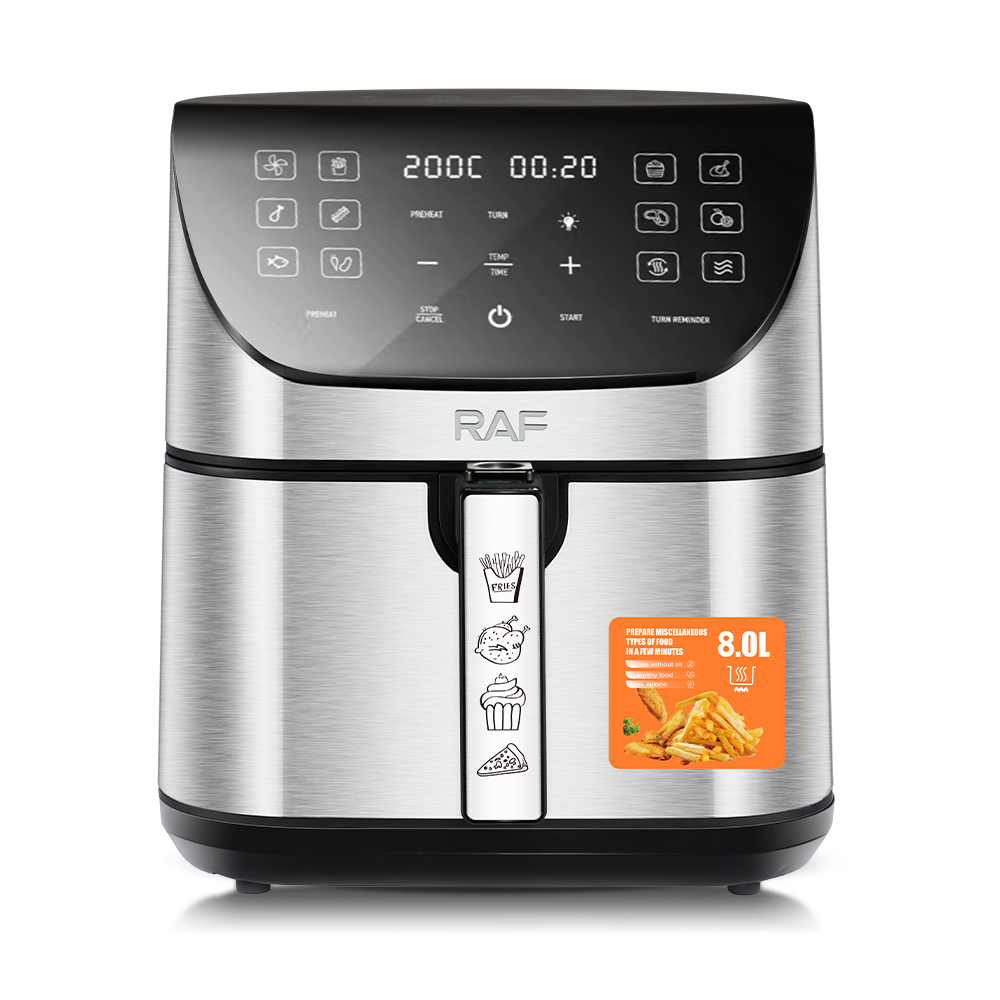 RAF European standard cross-border air fryer, large capacity, multi-functional, smart home visual electric fryer, 8L, no smoke, R.5388 pic 9