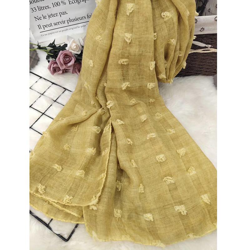 cross-border exclusive for aliexpress tie-dyed cotton and linen fur ball scarf women muslim hijab new autumn and winter shawl