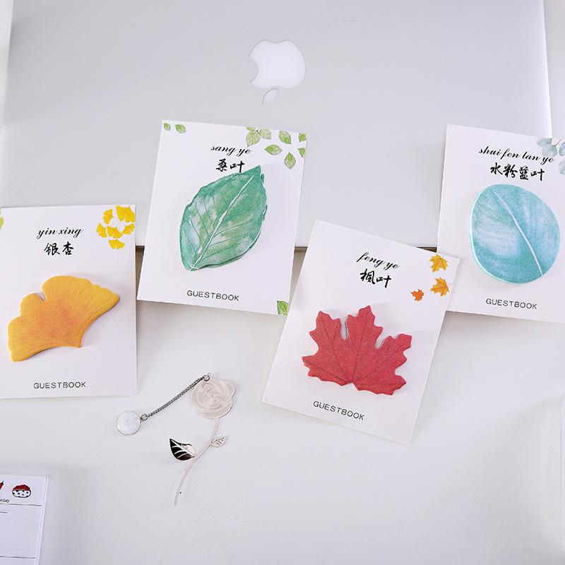 creative leaves sticky note partysu simulated leaves sticky note notes note sticker message memo note stationery