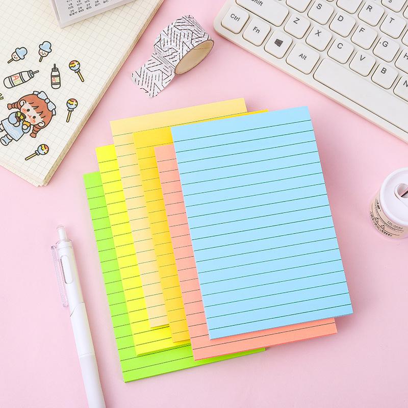color horizontal line sticky notes color notepad can be pasted tear line book sticky notes announcement stickers note sticker 6 books