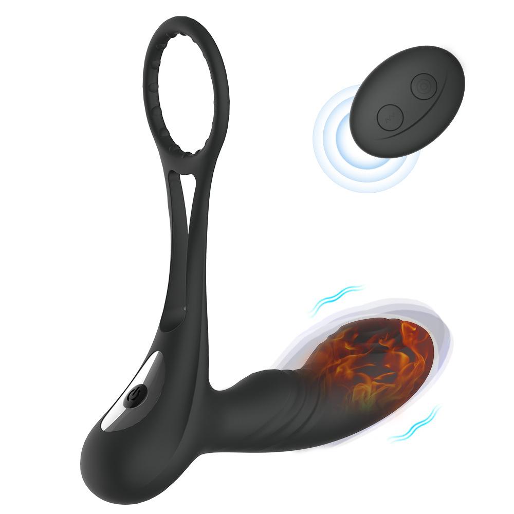 new double-ring warming prostate 10-frequency male massager adult products factory wholesale