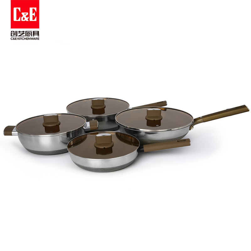 C&E Creative stir-frying pan, non-stick pan for frying, stewing, boiling and stewing, steak, flat frying pan, soup pot, kitchenware, household gifts