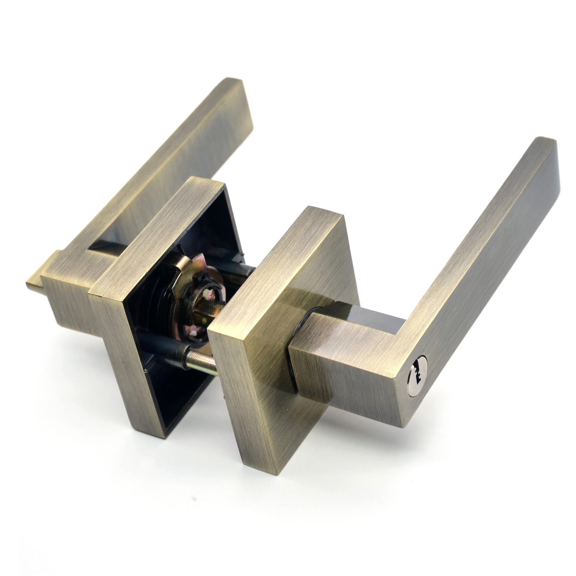 doorknob protector aluminum alloy handle lock square room wooden door handle lock simple heavy american three-pole lock Item Picture