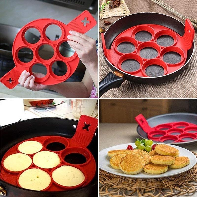 in stock seven-hole silicone cake mold for baking kitchen eggs with more than omelette maker shapes pancake baking utensils Application Scenario