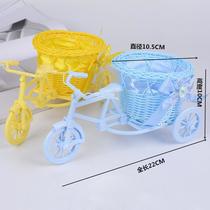bicycle woven flower basket simulation flower basket flower arrangement plastic wickers knitted basket storage basket decorative basket