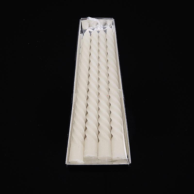 4 pcs/boxed european-style candle electroplating spiral thread candle wedding candle dinner smoke-free long brush holder candle holder