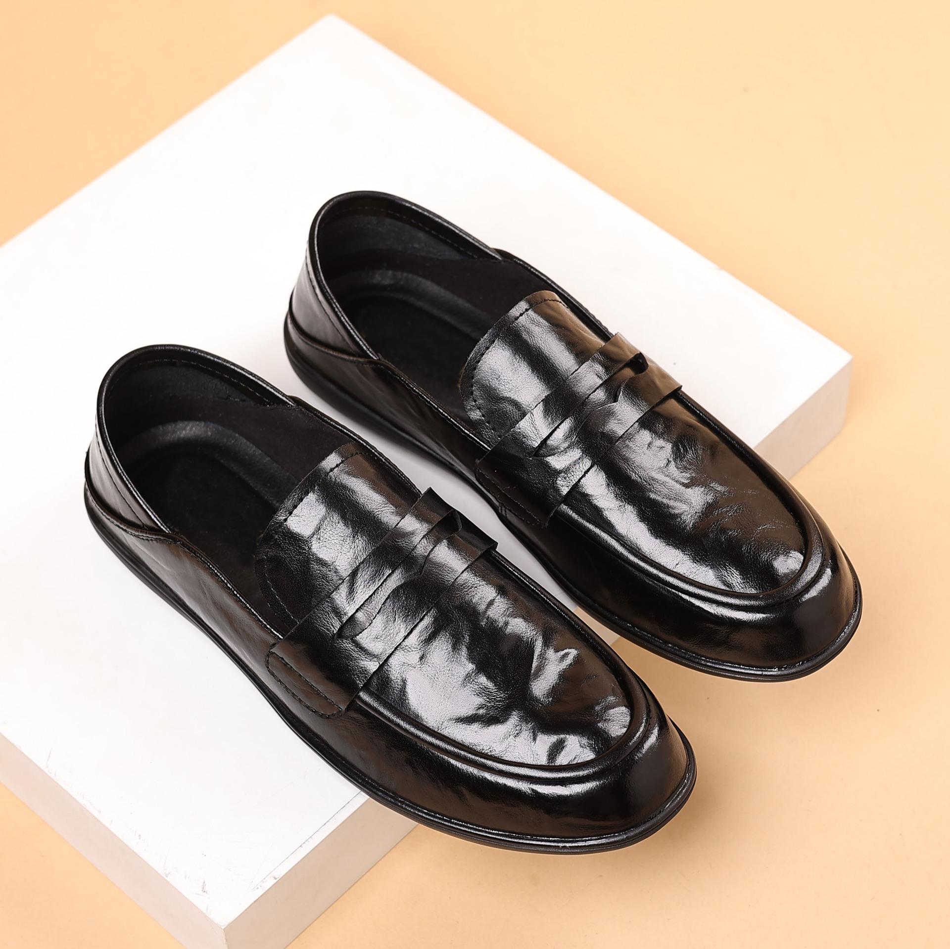 spring and summer new leather shoes gommino british formal wear business casual men's slip-on lofter loafers men