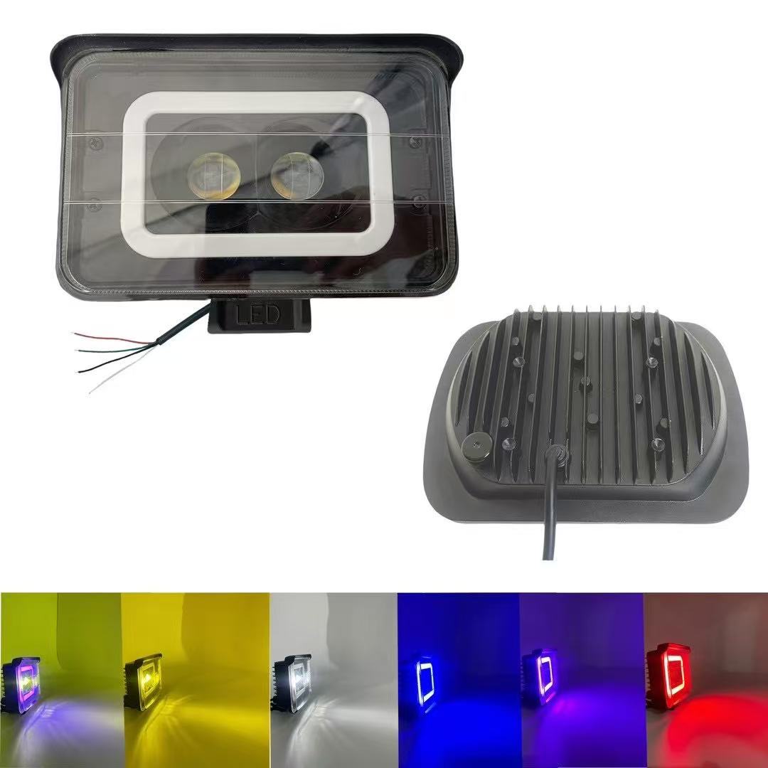 New type of automotive LED work light with light source lens spotlight, engineering car roof light, flashing angel eye spotlight Application Scenario