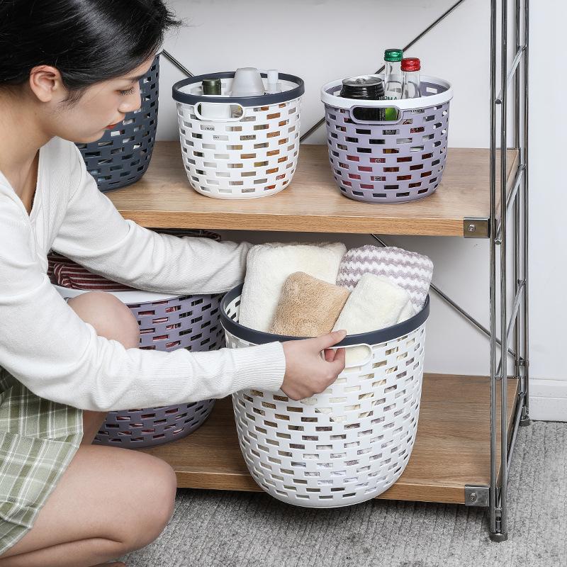 round hand storage basket home living room sundries finishing small basket kitchen bathroom small items storage basket