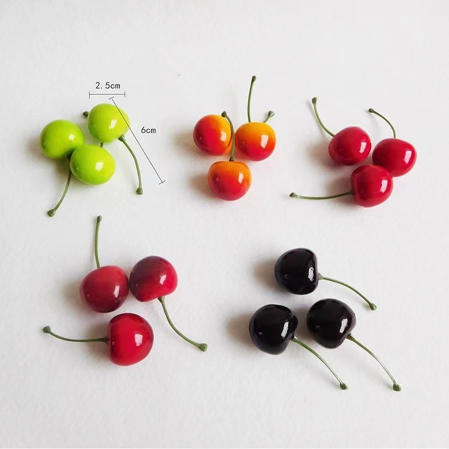 Simulated fruit, fake cherry, mini fruit diy, cherry, apple, vegetable, hair clip accessory, a cute and adorable tool