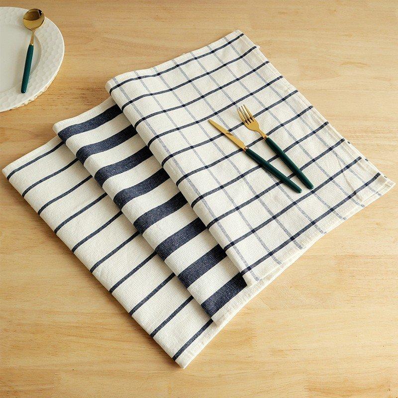 mediterranean blue fabric kitchen napkin 100% cotton tea towel gourmet background fabric tablecloth cross-border supply tea towel
