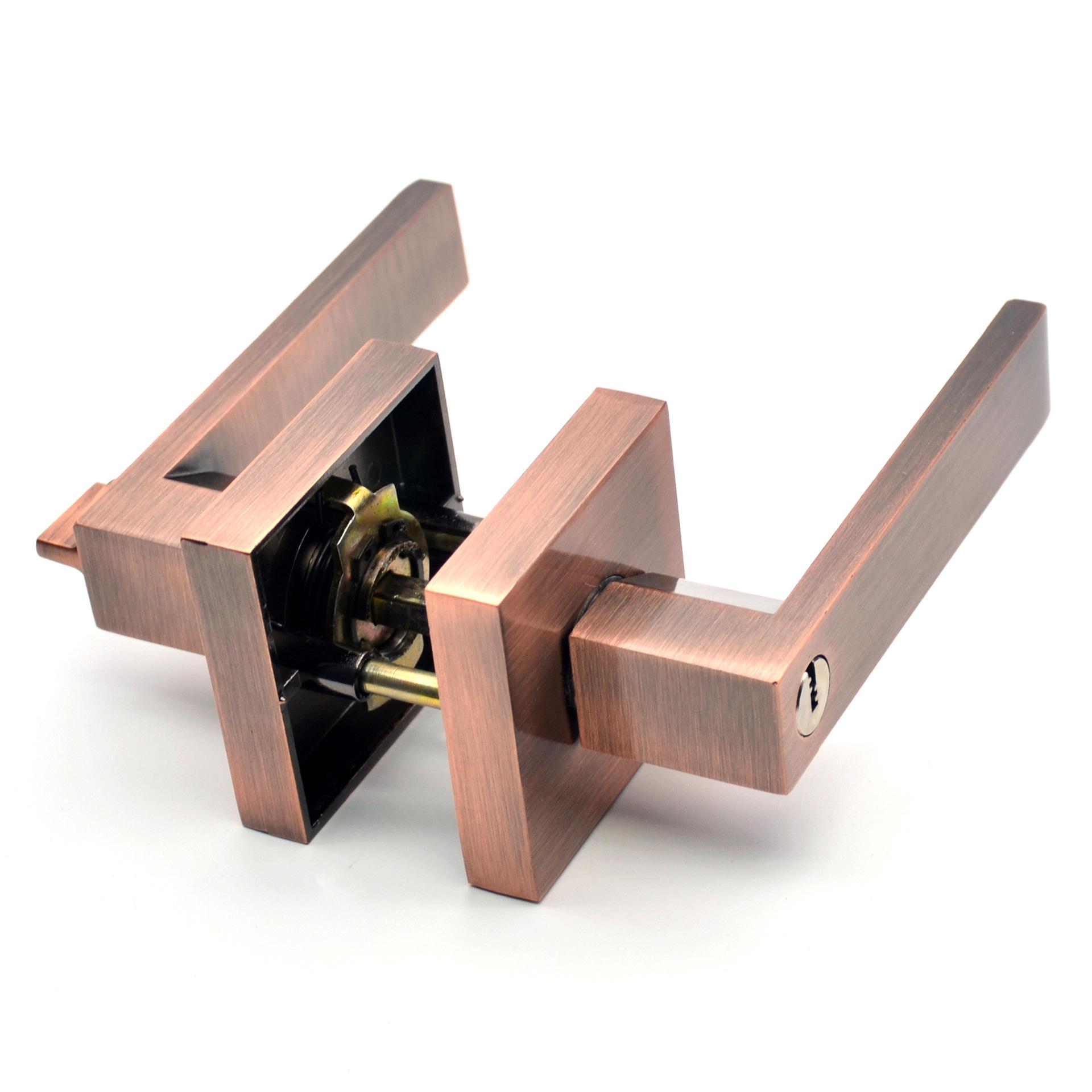 doorknob protector aluminum alloy handle lock square room wooden door handle lock simple heavy american three-pole lock Application Scenario