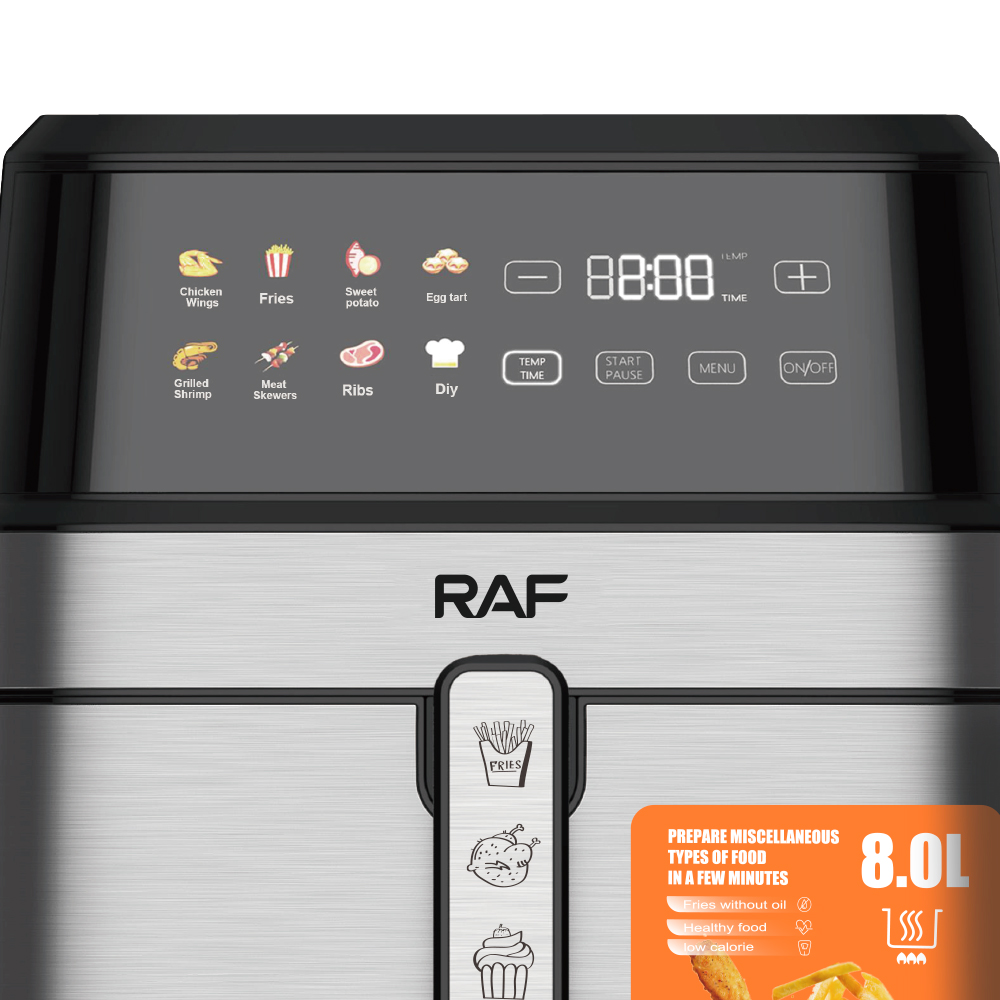 RAF Air fryer, a multi-functional smart touch screen oil-free and smokeless electric fryer with a large capacity of 5L pic 6