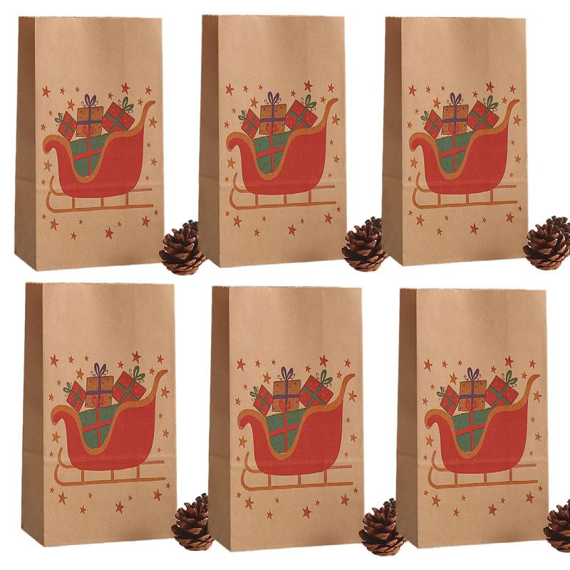 christmas gift bag gift packaging bag candy bag christmas advent calendar paper bag christmas eve packaging bag simple details Picture