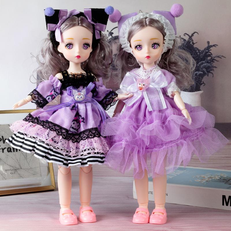 yi tian barbie doll set gift box 30cm dress-up wedding dress 6 points bjd doll with music girl toy